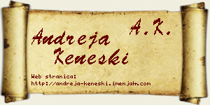 Andreja Keneški vizit kartica